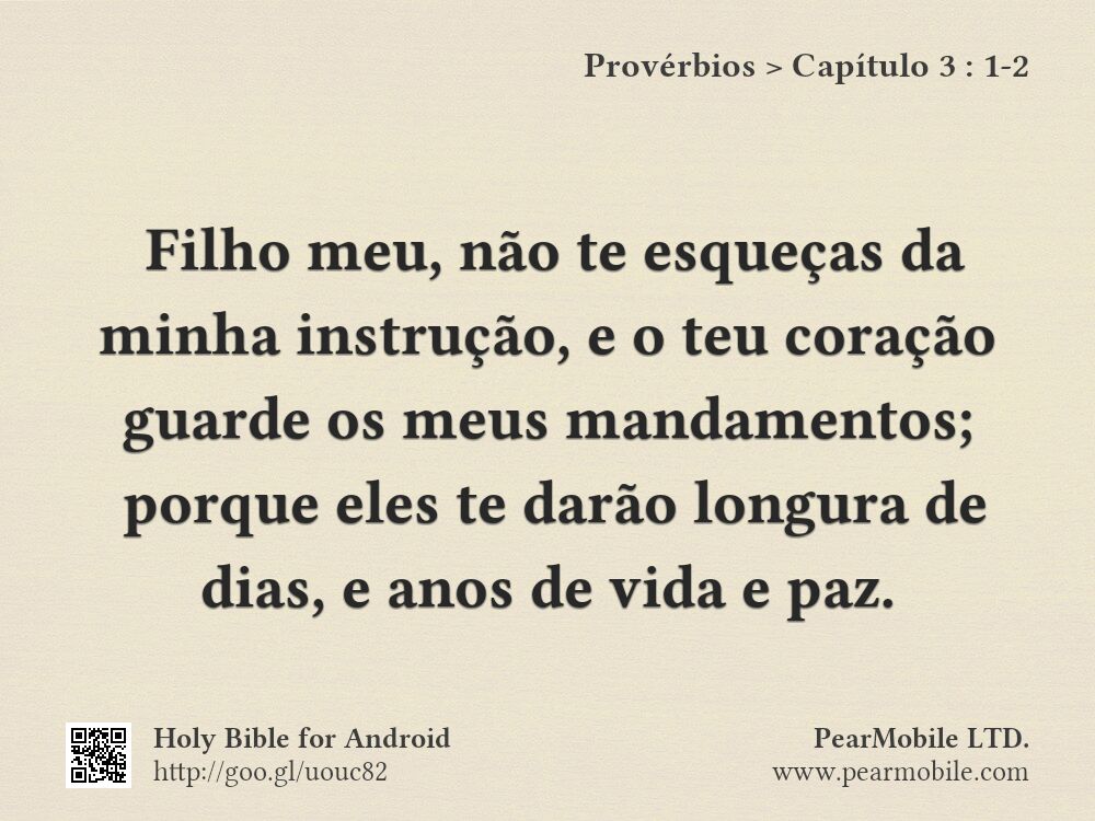 Provérbios, Capítulo 3:1-2
